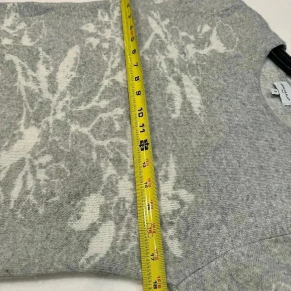 Bianco&blu Italian Marino wool & cashmere blend sweater gray & ivory size small - Picture 5 of 7